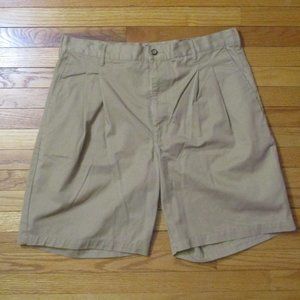 Norman Rockwell by Haband Pleated Tan Shorts, Size 36